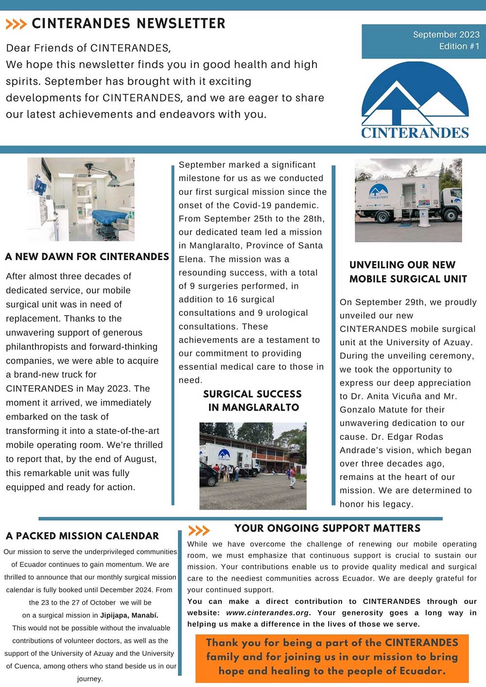 CINTERANDES NEWSLETTER. AUG-SEPT. 2023