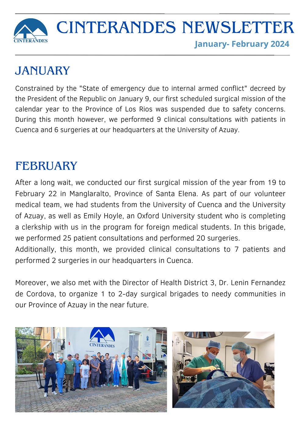 NEWSLETTER JANUARY - FEBRUARY 2024