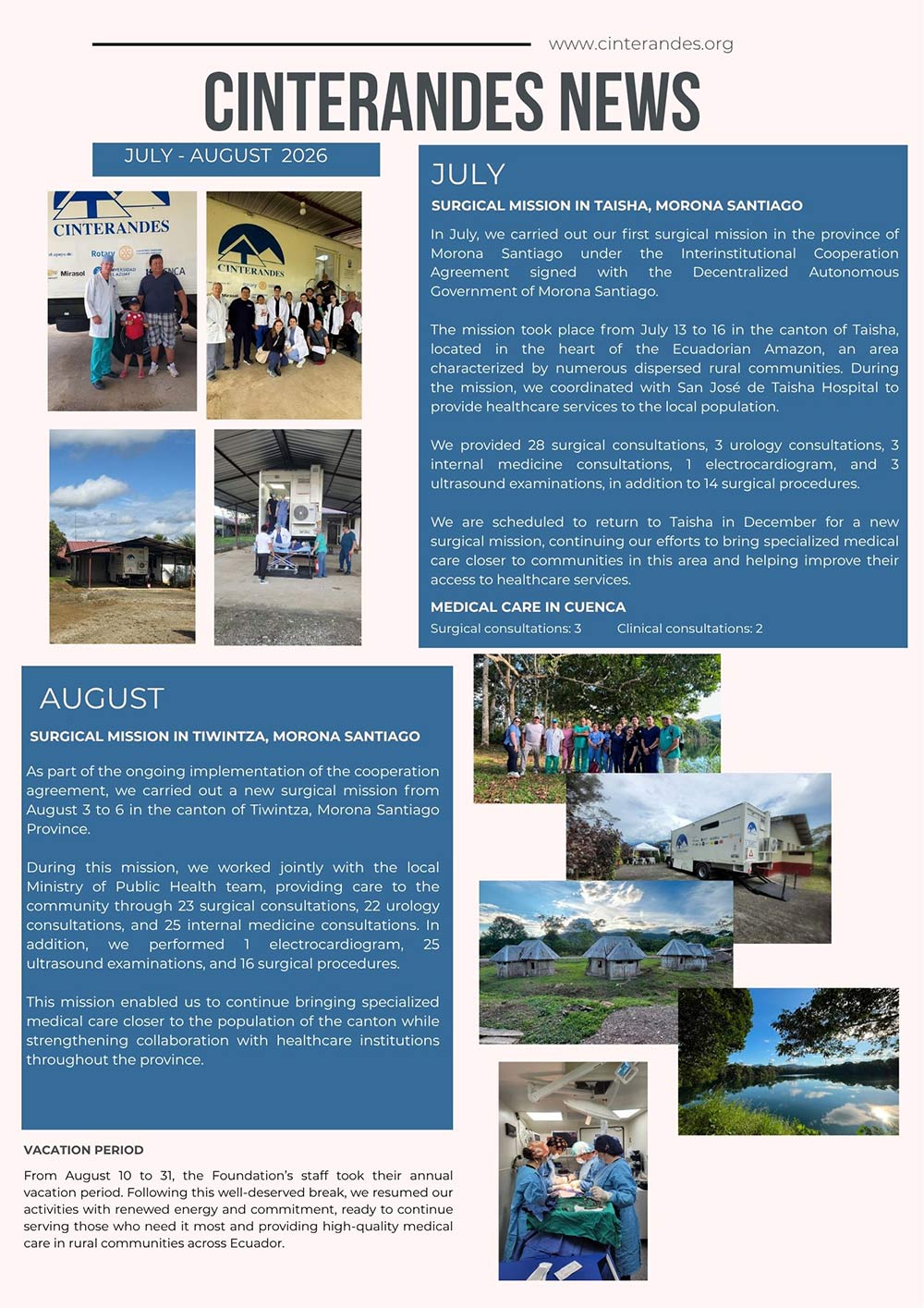 NEWSLETTER.  JULY - AUGUST 2026